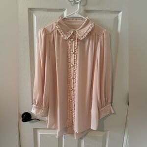 Kate Spade Blush Pink Ruffle Blouse